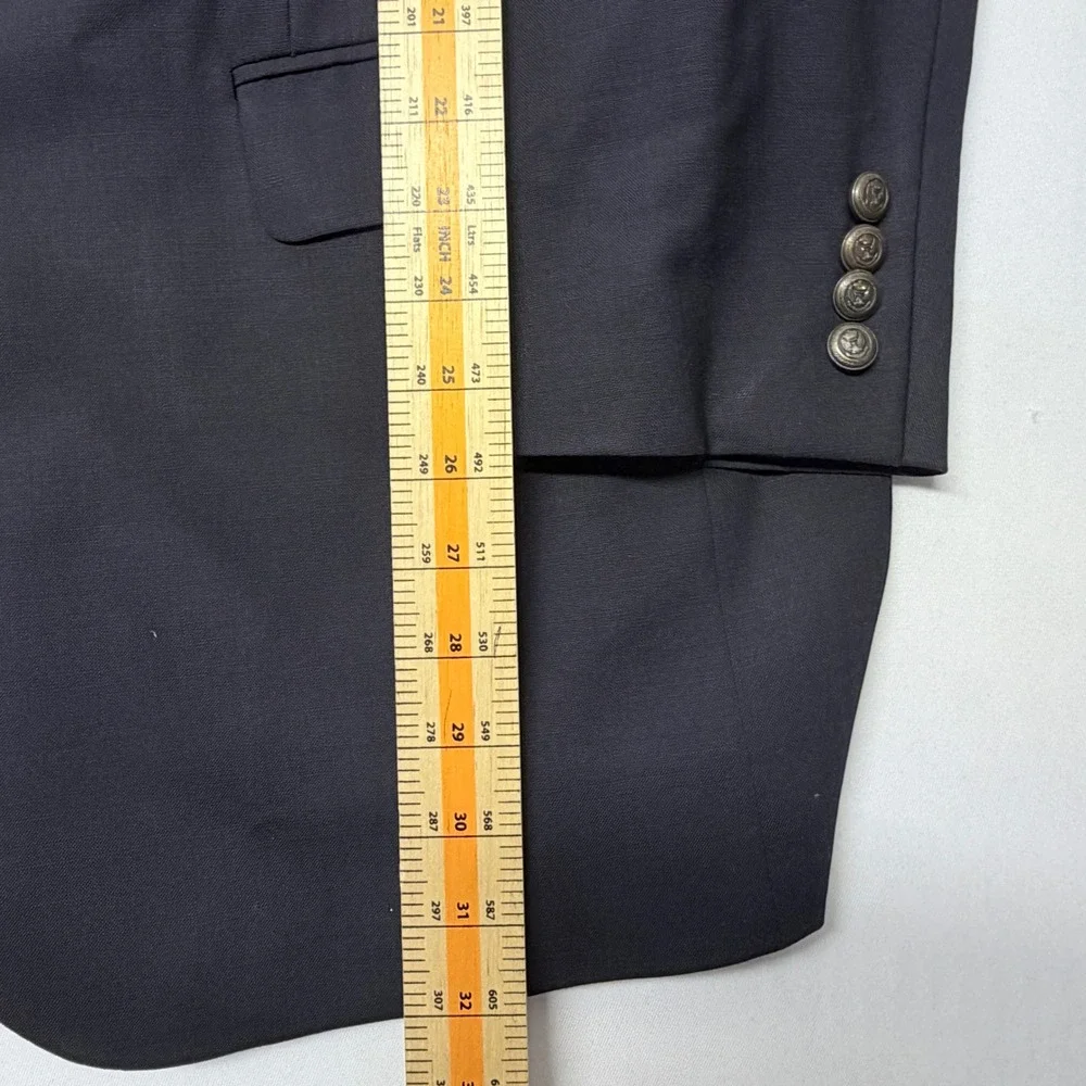 Jos. A. Bank Mens 44L Traveler Collection Navy Blue Wool Blend 2-Button Blazer